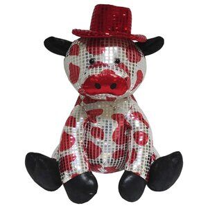 Valentine Giant 22 inch Silver & Red Disco Cow Plush Stuffed Animal Pal